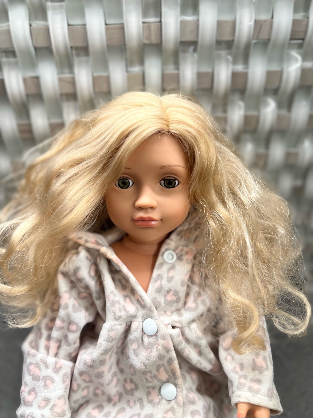 Blonde-Haired Doll with Pink Leopard Hooded Coat - Kids Toys - Picture 4 of 8